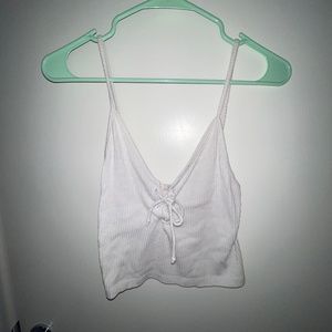 lace up front crop tank